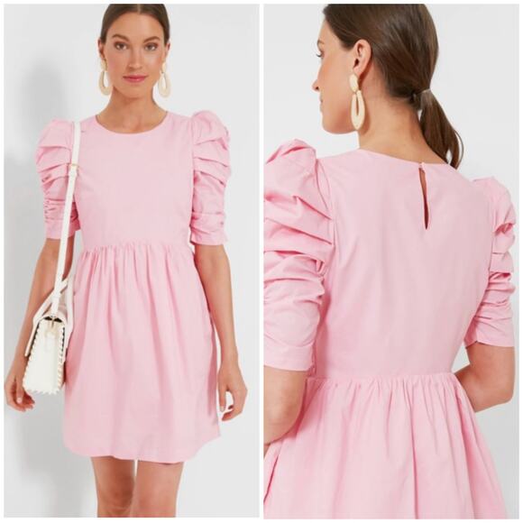 Tuckernuck Dresses & Skirts - Tuckernuck Hyacinth House Ruched Puff Sleeve Barbie Mini Dress Pink